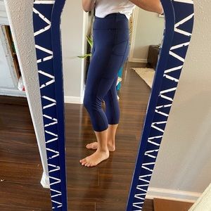 Popfit high waisted cropped navy leggings